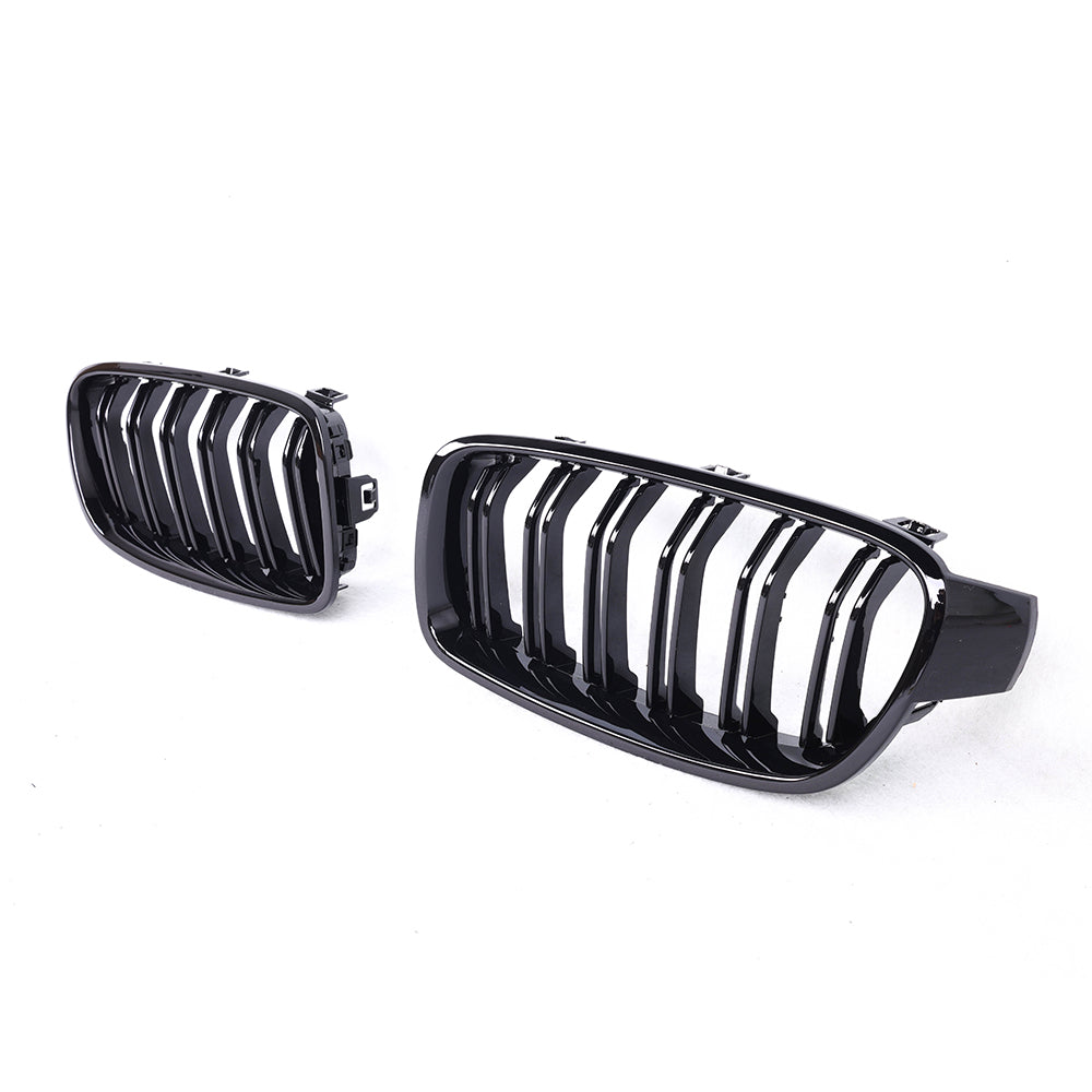 BMW F30 Dual Slat Front Grilles Gloss Black 2013 - 2018