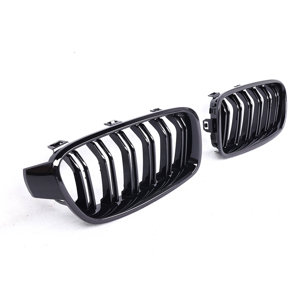 BMW F30 Dual Slat Front Grilles Gloss Black 2013 - 2018
