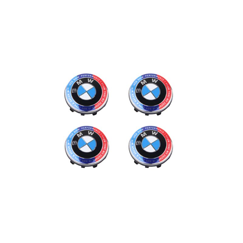 BMW 50TH Anniversary V2 Floating Wheel Centre Cap Set