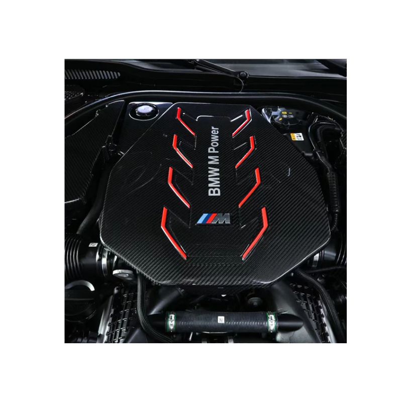 BMW OEM Front Engine Cover Red Line Dry Carbon G90 M5 2024+