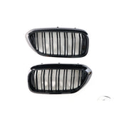 BMW G30 Dual Slat Front Grilles Gloss Black 2017 - 2020