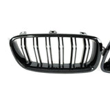 BMW F30 Dual Slat Front Grilles Gloss Black 2013 - 2018