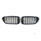 BMW G30 Dual Slat Front Grilles Gloss Black 2017 - 2020