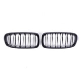BMW F30 Dual Slat Front Grilles Gloss Black 2013 - 2018