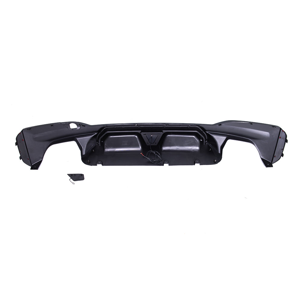 BMW G30 CS Style Rear Diffuser with LED Gloss Black 2017 - 2023