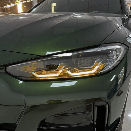 BMW G22 4 Series with amber DRL kit installed