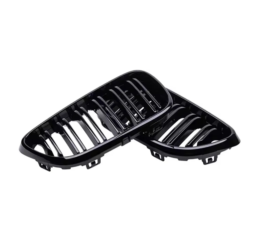 BMW F22/F23 Dual Slat Front Grilles Gloss Black 2014 - 2019