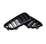BMW F22/F23 Dual Slat Front Grilles Gloss Black 2014 - 2019