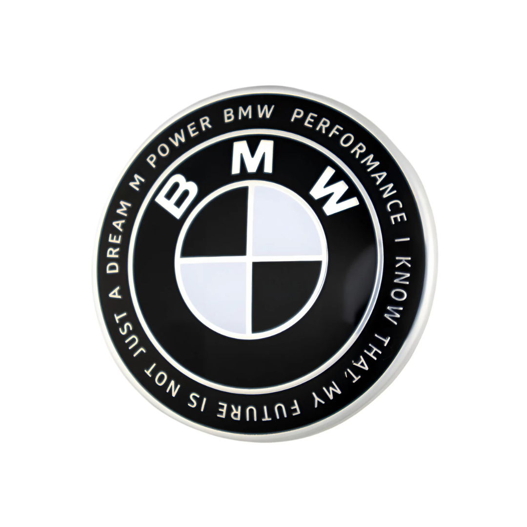 BMW 50TH Anniversary Emblem Badges - Black & White