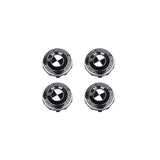 BMW 50TH Anniversary White Black Floating Wheel Centre Cap Set