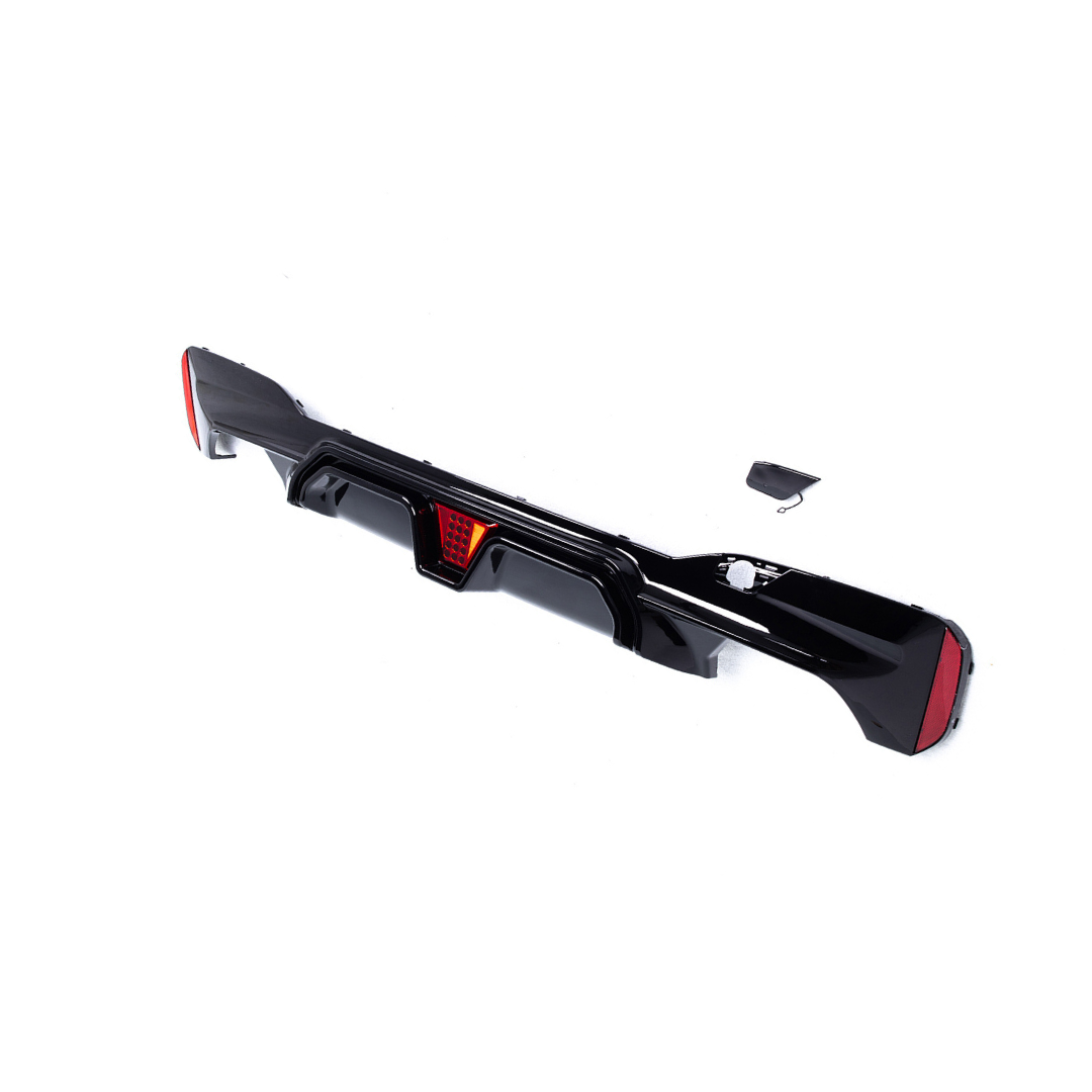 BMW G30 CS Style Rear Diffuser with LED Gloss Black 2017 - 2023