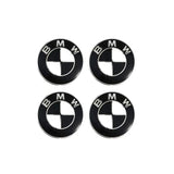 BMW Classic White Black Floating Wheel Centre Cap Set
