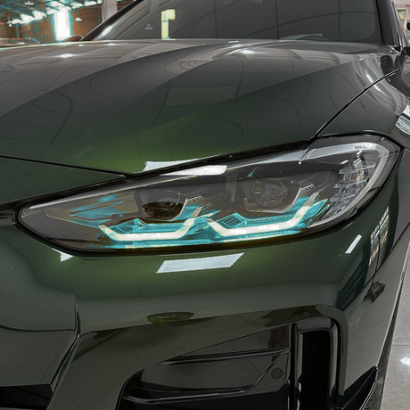 BMW G22 4 Series with icy blue DRL kit installed