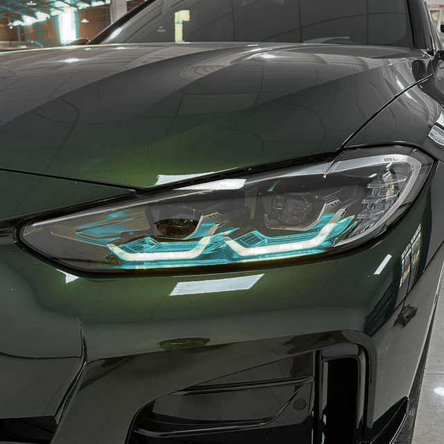 BMW G22 4 Series with icy blue DRL kit installed