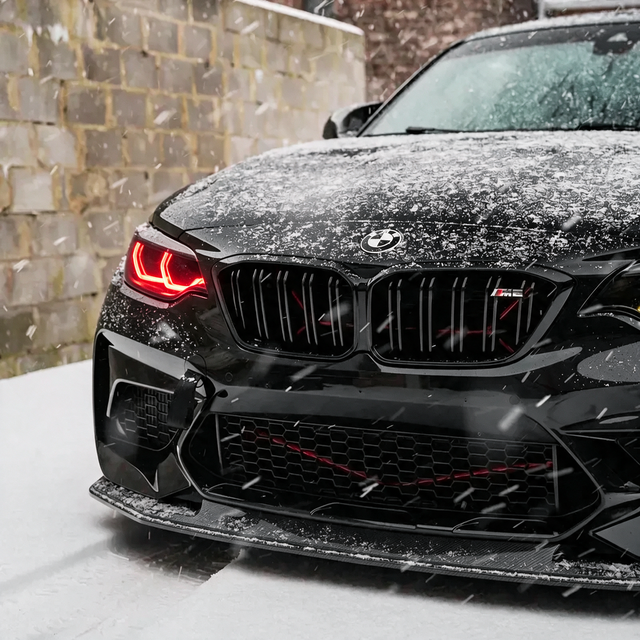 BMW F87 M2 F22 Red DRL Kit - snow shot