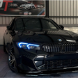 BMW G20 3 Series with blue DRL kit installed