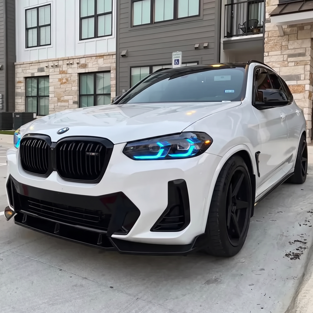 BMW X3M with blue DRL kit installed