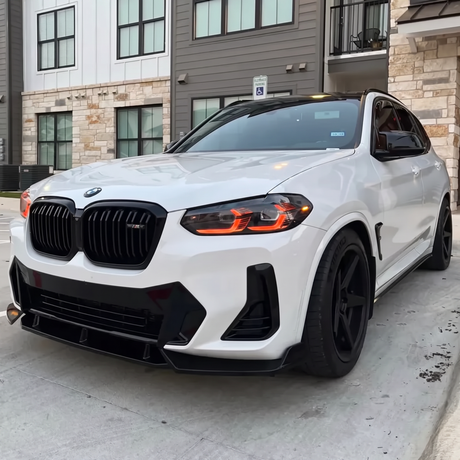 BMW X3M with red DRL kit installed
